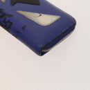 FENDI Zucca Canvas Geldbörse Leder 4er Set Blau Braun Schwarz Auth gh433-29