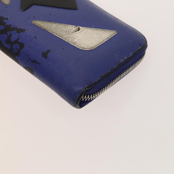 FENDI Zucca Canvas Geldbörse Leder 4er Set Blau Braun Schwarz Auth gh433