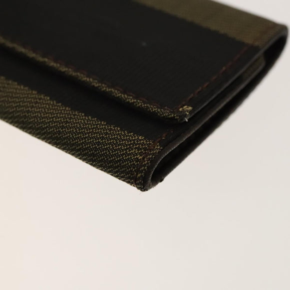 FENDI Zucca Canvas Wallet Leather 4Set Blue Brown black Auth gh433