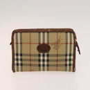 Burberrys Nova Check Schoudertas PVC Leer 2-delig Beige Bruin Auth gh436-10