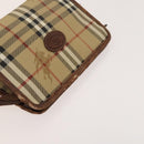 Burberrys Nova Check Shoulder Bag PVC Leather 2Set Beige Brown Auth gh436-13