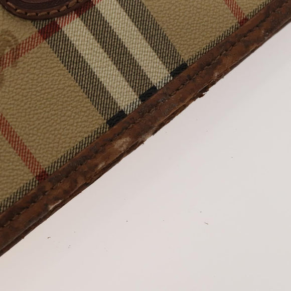 Burberrys Nova Check Schoudertas PVC Leer 2-delig Beige Bruin Auth gh436