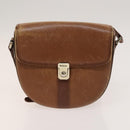 Burberrys Nova Check Schoudertas PVC Leer 2-delig Beige Bruin Auth gh436-2