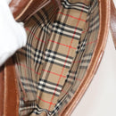 Burberrys Nova Check Shoulder Bag PVC Leather 2Set Beige Brown Auth gh436-9