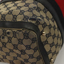 GUCCI GG Canvas Sherry Line Boston Bag Navy Red 247205 Auth gh440-9