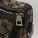GUCCI GG Canvas Sherry Line Boston Bag Navy Red 247205 Auth gh440-18