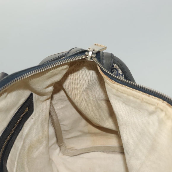 GUCCI GG Canvas Sherry Line Boston Bag Navy Red 247205 Auth gh440