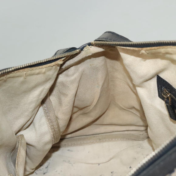 GUCCI GG Canvas Sherry Line Boston Bag Navy Red 247205 Auth gh440