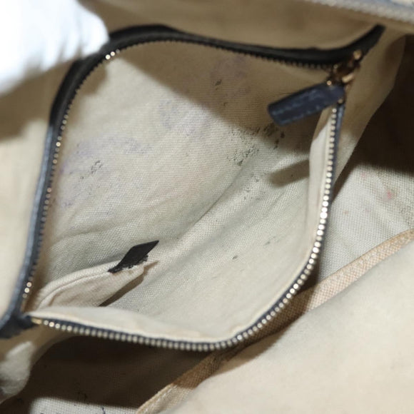 GUCCI GG Canvas Sherry Line Boston Bag Navy Red 247205 Auth gh440