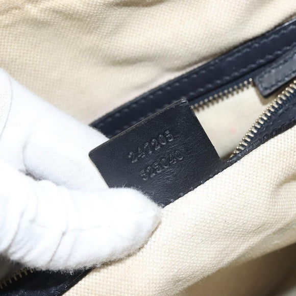 GUCCI GG Canvas Sherry Line Boston Bag Navy Red 247205 Auth gh440