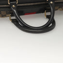 GUCCI GG Canvas Sherry Line Boston Bag Navy Red 247205 Auth gh440-8