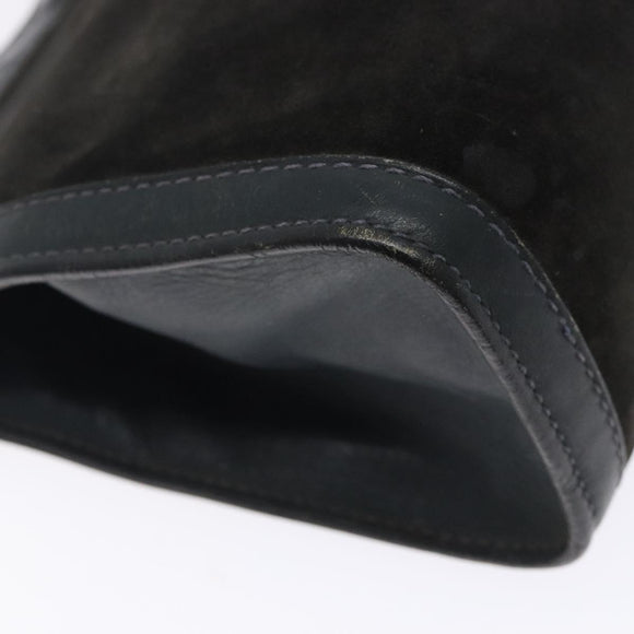 GUCCI Sherry Line Clutch Bag Suede Navy Red Auth gh444