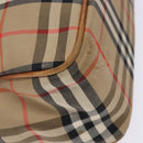 BURBERRY Nova Check Hand Bag Canvas Leather Beige Gold Auth gh446-16