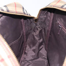 BURBERRY Nova Check Hand Bag Canvas Leather Beige Gold Auth gh446-19