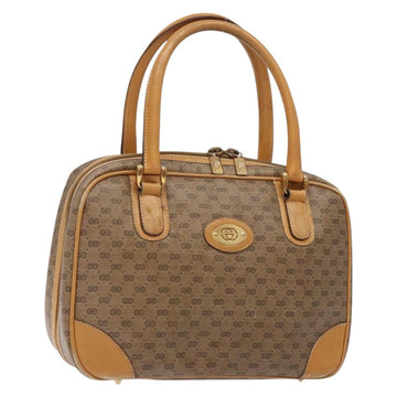 GUCCI Micro GG Supreme Hand Bag PVC Beige Gold 000 104 0030 Auth gh453