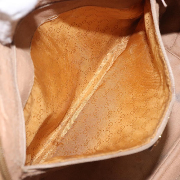 GUCCI Micro GG Supreme Hand Bag PVC Beige Gold 000 104 0030 Auth gh453