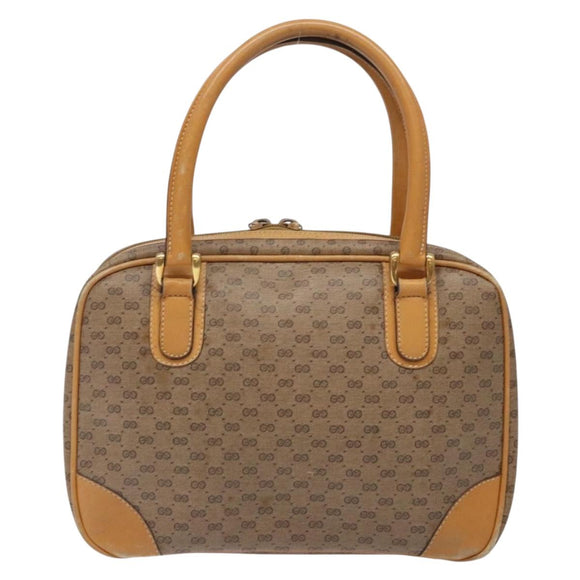 GUCCI Micro GG Supreme Hand Bag PVC Beige Gold 000 104 0030 Auth gh453