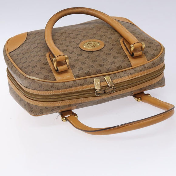 GUCCI Micro GG Supreme Hand Bag PVC Beige Gold 000 104 0030 Auth gh453