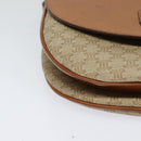CELINE Macadam Canvas Shoulder Bag PVC Leather Beige Gold Auth gh480-14