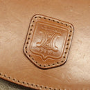 CELINE Macadam Canvas Shoulder Bag PVC Leather Beige Gold Auth gh480-18