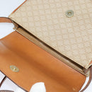 CELINE Macadam Canvas Shoulder Bag PVC Leather Beige Gold Auth gh480-9