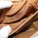 CELINE Macadam Canvas Shoulder Bag PVC Leather Beige Gold Auth gh480-11