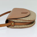 CELINE Macadam Canvas Shoulder Bag PVC Leather Beige Gold Auth gh480-3