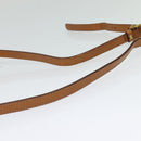 CELINE Macadam Canvas Shoulder Bag PVC Leather Beige Gold Auth gh480-7