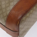 CELINE Macadam Canvas Shoulder Bag Beige Gold Auth gh481-16