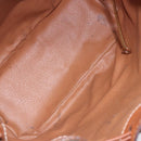 CELINE Macadam Canvas Shoulder Bag Beige Gold Auth gh481-11