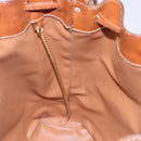 CELINE Macadam Canvas Shoulder Bag Beige Gold Auth gh481-19