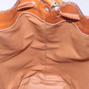 CELINE Macadam Canvas Shoulder Bag Beige Gold Auth gh481-20