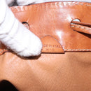 CELINE Macadam Canvas Shoulder Bag Beige Gold Auth gh481-12