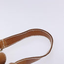 CELINE Macadam Canvas Shoulder Bag Beige Gold Auth gh481-8