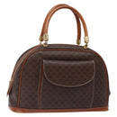 CELINE Macadam Canvas Hand Bag PVC Leather Brown Gold Auth gh484-1