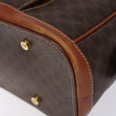 CELINE Macadam Canvas Hand Bag PVC Leather Brown Gold Auth gh484-9
