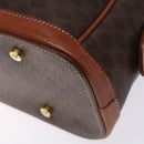 CELINE Macadam Canvas Hand Bag PVC Leather Brown Gold Auth gh484-15