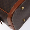 CELINE Macadam Canvas Hand Bag PVC Leather Brown Gold Auth gh484-16