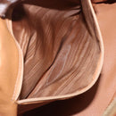 CELINE Macadam Canvas Hand Bag PVC Leather Brown Gold Auth gh484-11