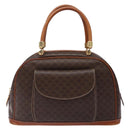 CELINE Macadam Canvas Hand Bag PVC Leather Brown Gold Auth gh484-13