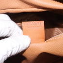 CELINE Macadam Canvas Hand Bag PVC Leather Brown Gold Auth gh484-12