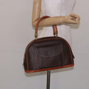CELINE Macadam Canvas Hand Bag PVC Leather Brown Gold Auth gh484-22