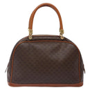 CELINE Macadam Canvas Hand Bag PVC Leather Brown Gold Auth gh484-2