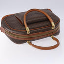 CELINE Macadam Canvas Hand Bag PVC Leather Brown Gold Auth gh484-6