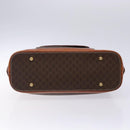 CELINE Macadam Canvas Hand Bag PVC Leather Brown Gold Auth gh484-5