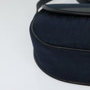 Christian Dior Trotter Canvas Shoulder Bag Navy Gold Auth gh485-9