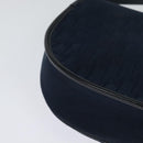Christian Dior Trotter Canvas Shoulder Bag Navy Gold Auth gh485-15