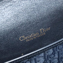 Christian Dior Trotter Canvas Shoulder Bag Navy Gold Auth gh485-18