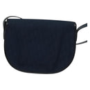 Christian Dior Trotter Canvas Shoulder Bag Navy Gold Auth gh485-2