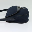 Christian Dior Trotter Canvas Shoulder Bag Navy Gold Auth gh485-3